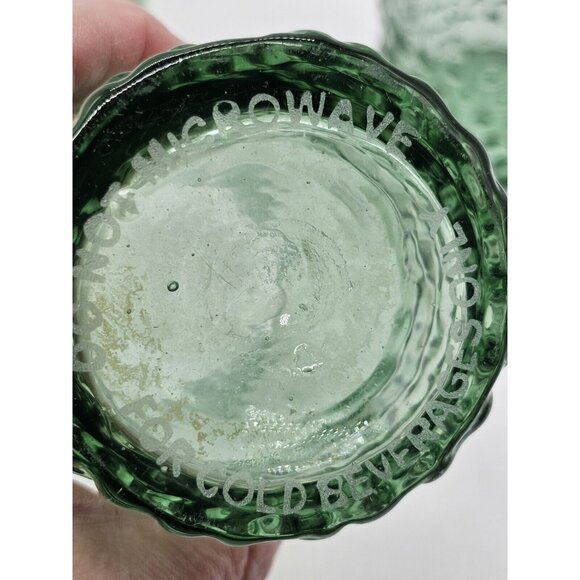 Starbucks Handblown Green Tall 7" Glasses Tumbler Hobnail Lot Of 3 Boho Recycled - Picture 4 of 9